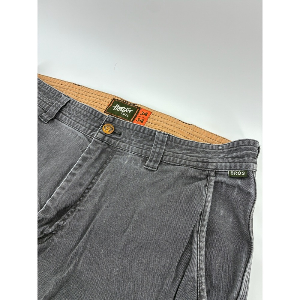 Howler Brothers ATX Work Pants 34X34 Charcoal Grey Stretch Gusseted Trousers